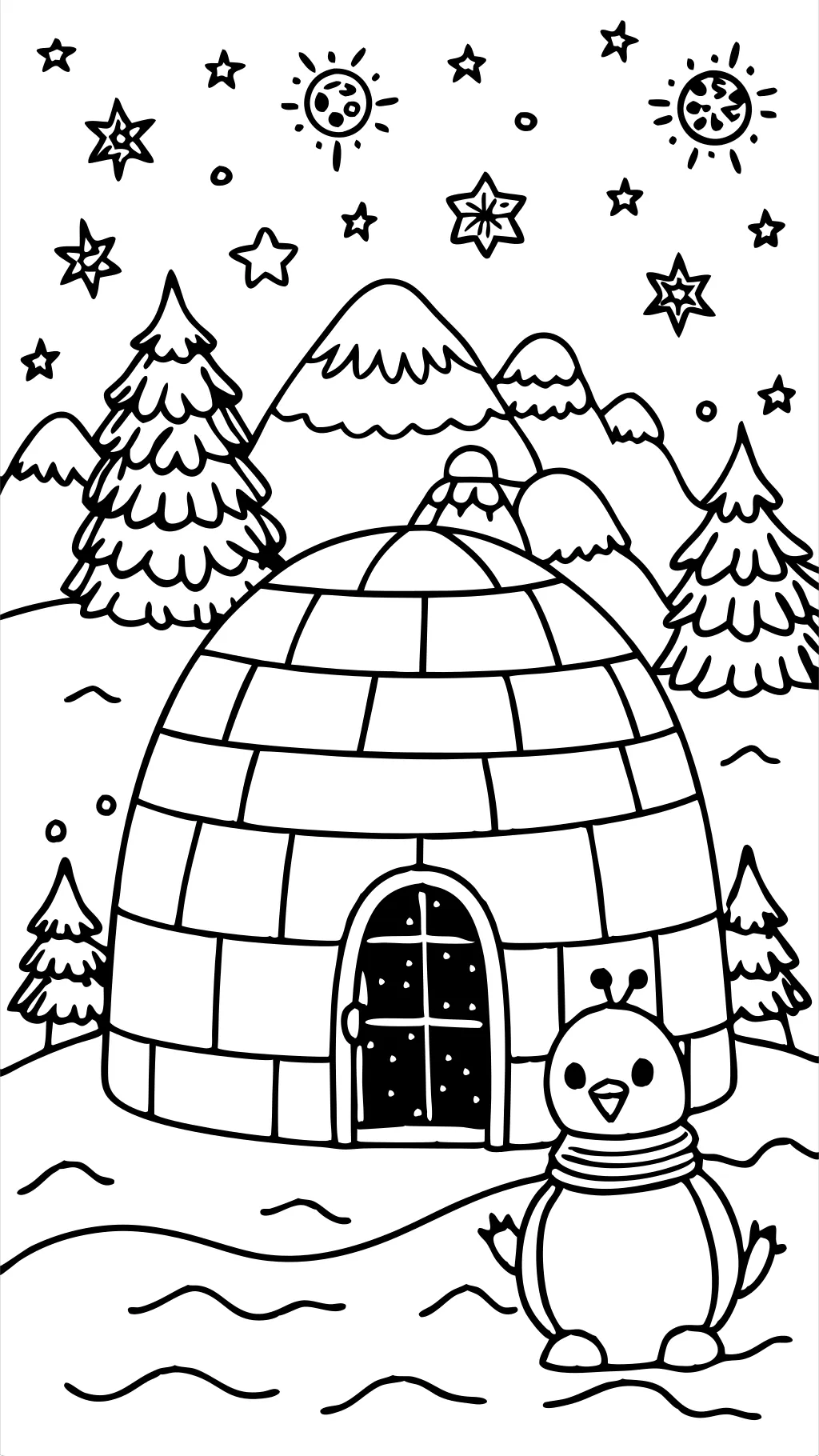 coloriage igloo